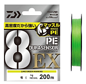 Geflochtene Schnur DAIWA UVF PE DURA SENSOR X8EX+SI3 LIME GREEN MARKINGS 200M